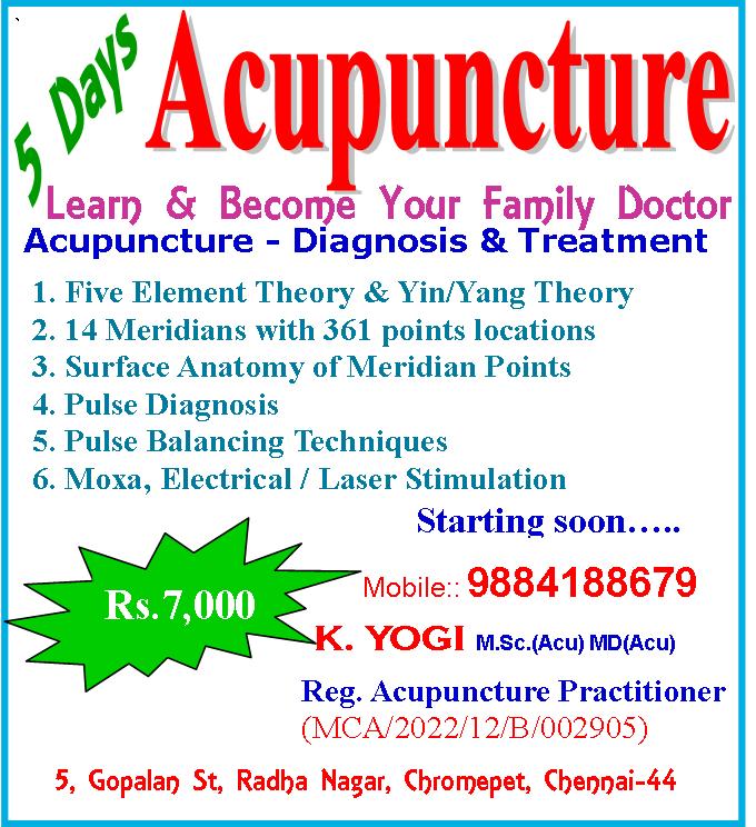 Acupuncture Classes in Chennai