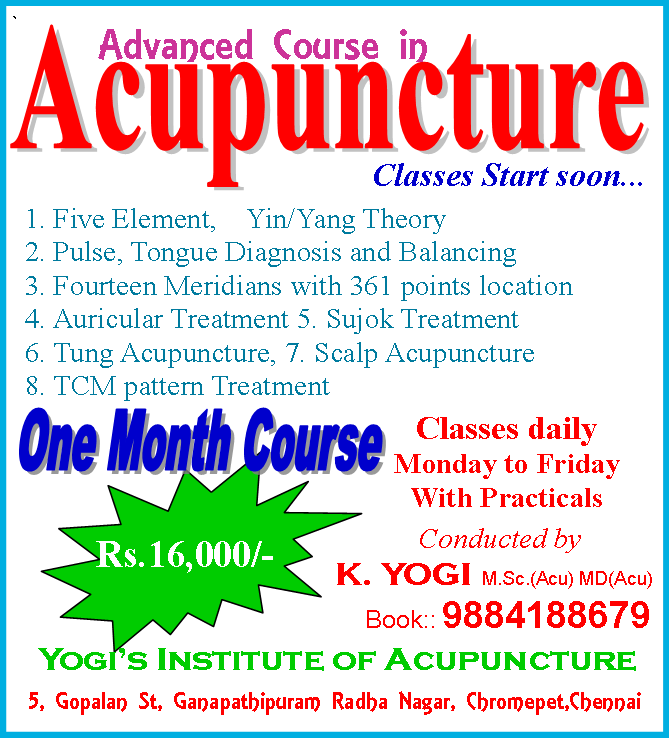 Acupuncture Classes in Chennai Acupuncture Courses in Chennai