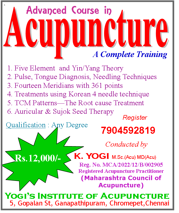 Acupuncture Classes in Chennai
